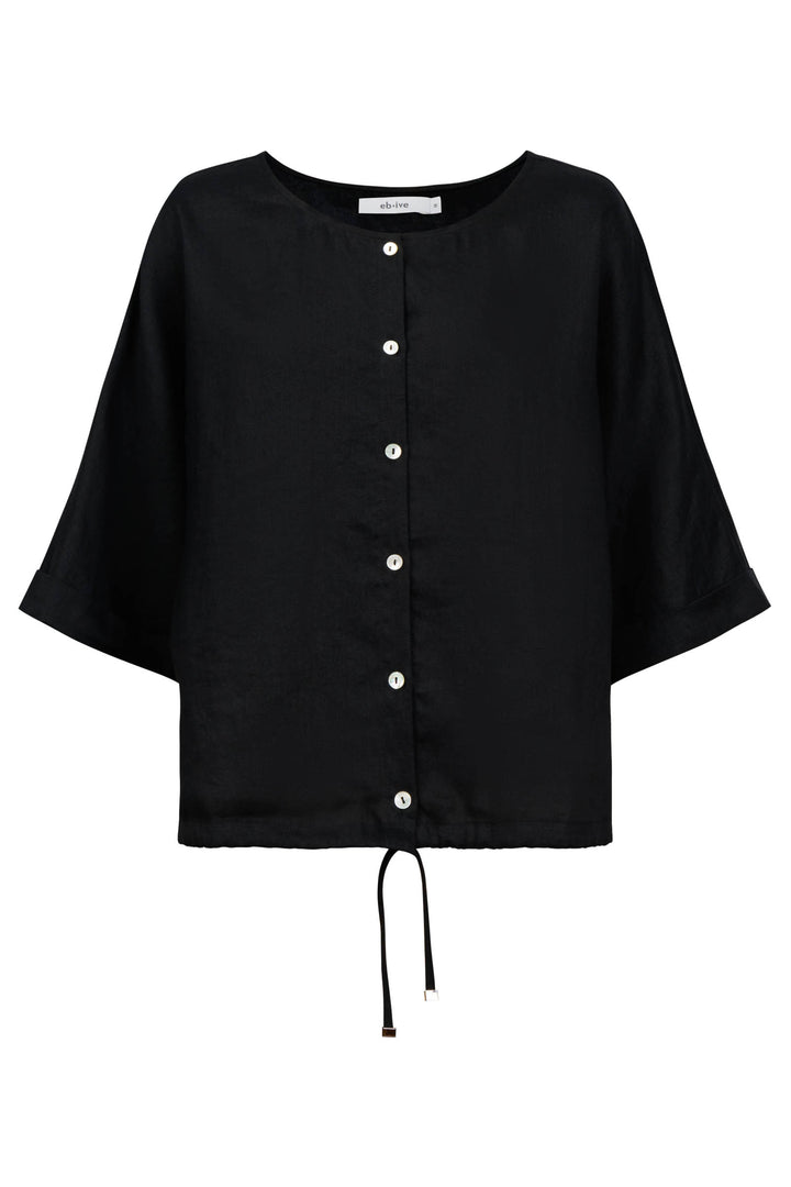 Eb & Ive Black Button Top/Jacket