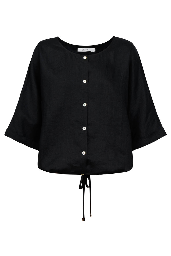 Eb & Ive Black Button Top/Jacket