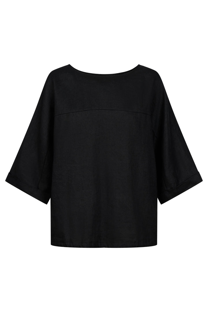 Eb & Ive Black Button Top/Jacket