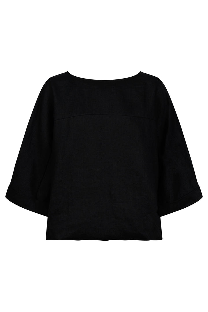 Eb & Ive Black Button Top/Jacket