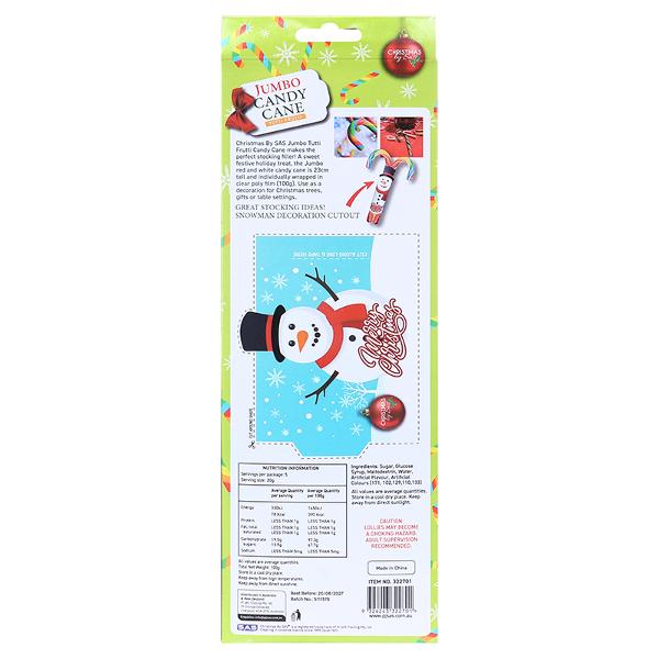 23cm Jumbo Tutti Frutti Candy Cane – Rainbow Stripe – view 4