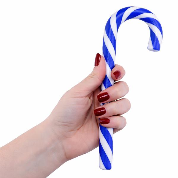 23cm Jumbo Bubblegum Candy Cane – Blue &amp; White Stripe – view 3