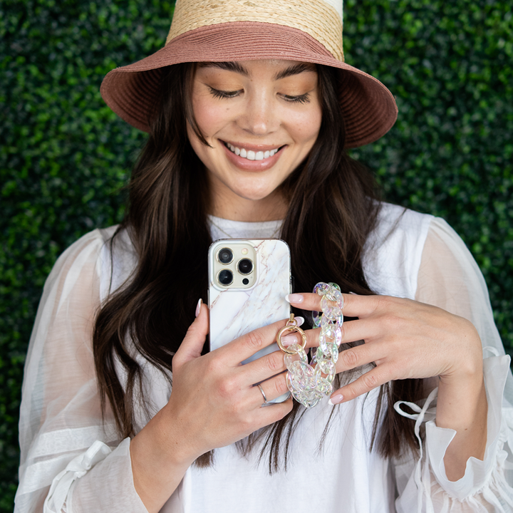 CLEAR HOLOGRAPHIC PHONE WRISTLET