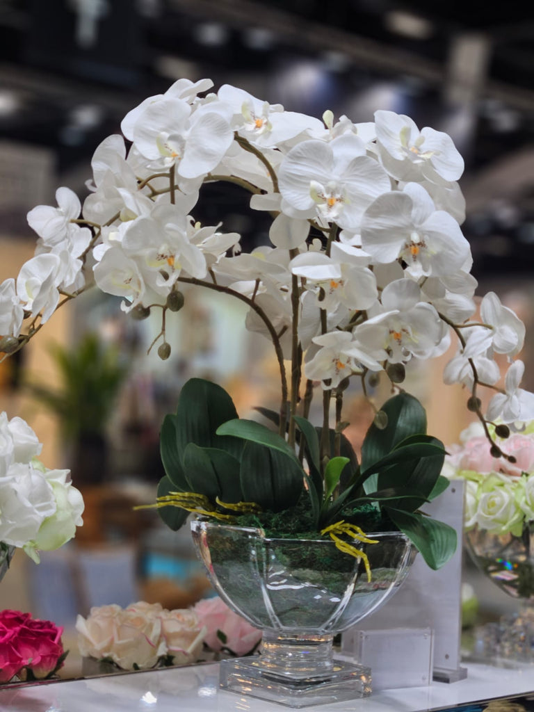 WHITE ORCHID  GOLD CENTREPIECE