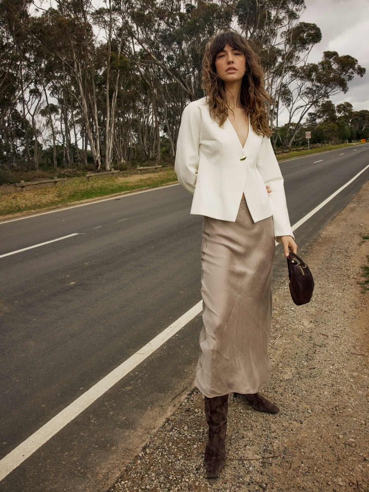 Fate & Becker Cream Pia Ponte Jacket