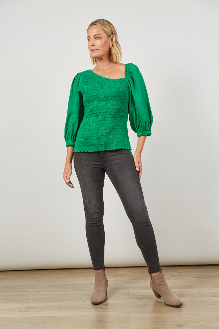 MEADOW PANORMA SHIRRED TOP - RAPT ONLINE