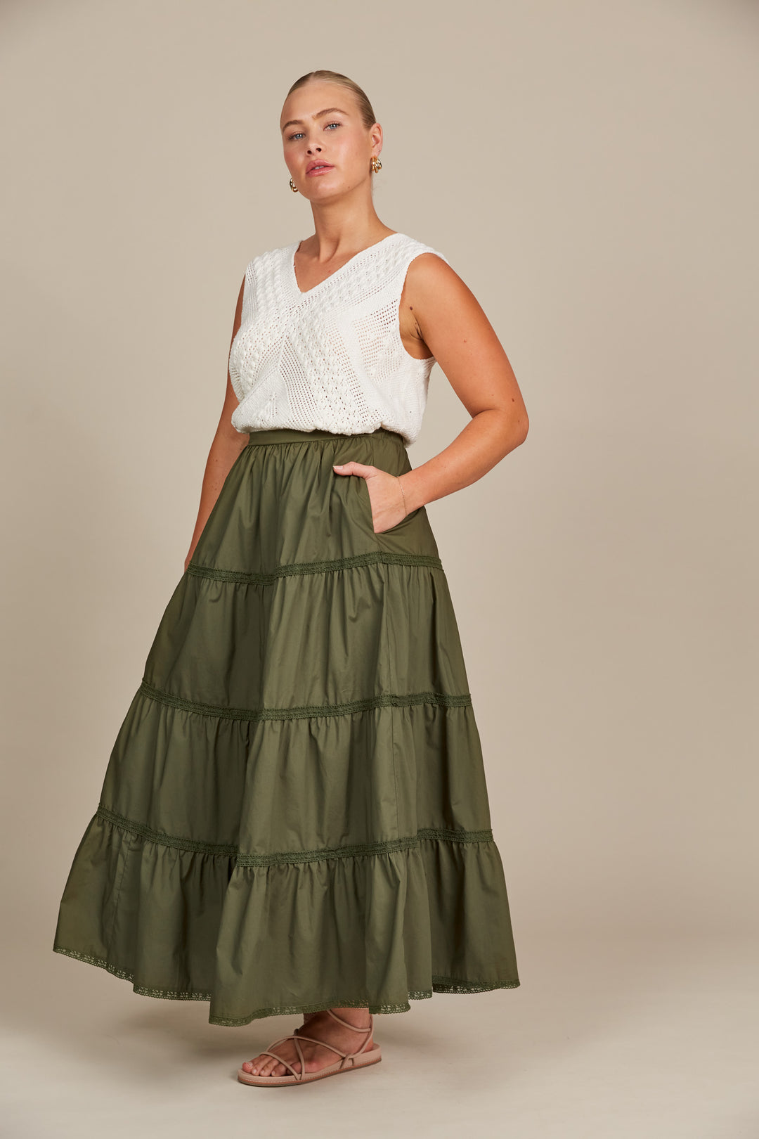 OLIVE REMI TIERED SKIRT