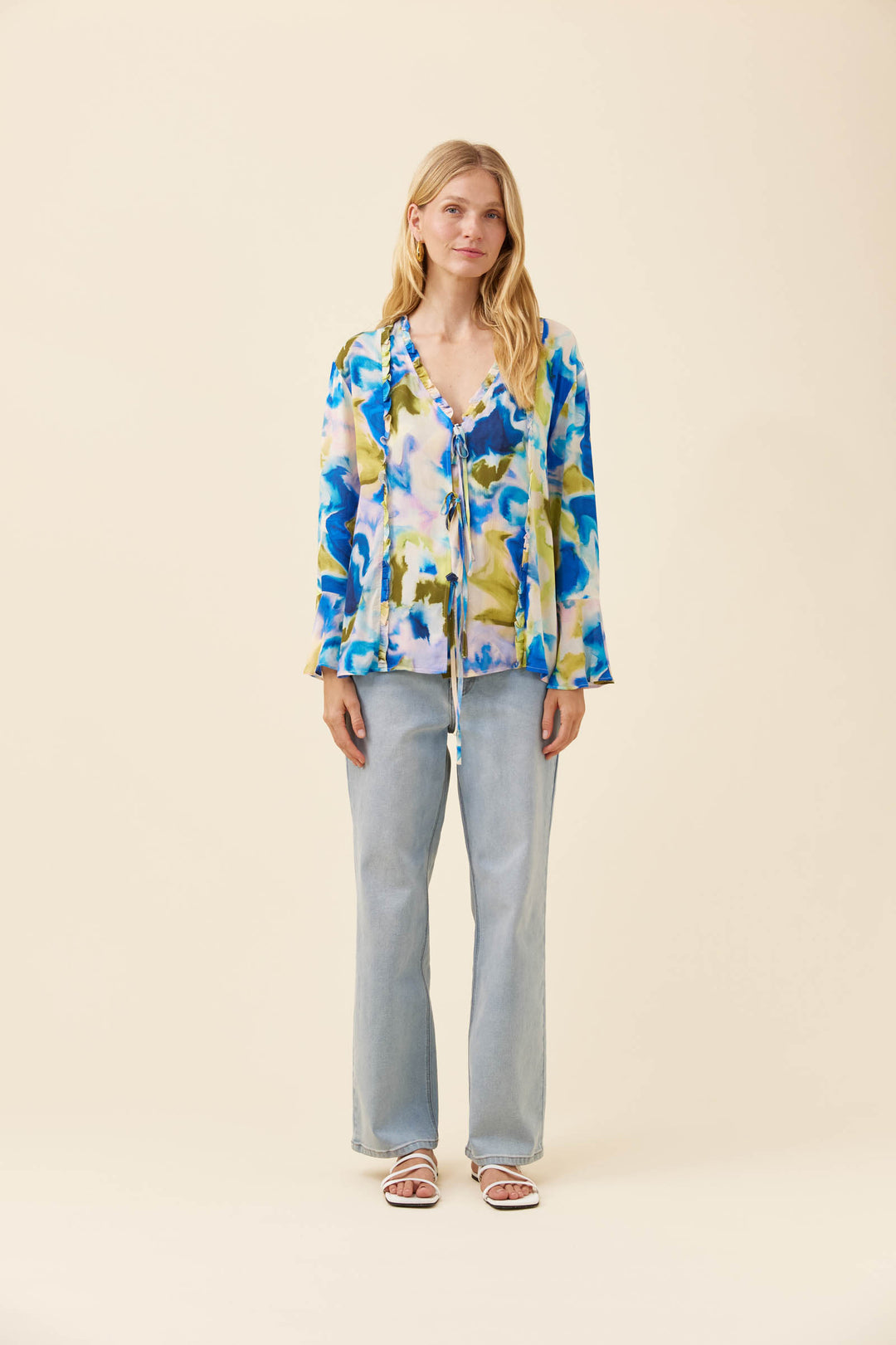 Isle of Mine Watercolour Frida Tie Top