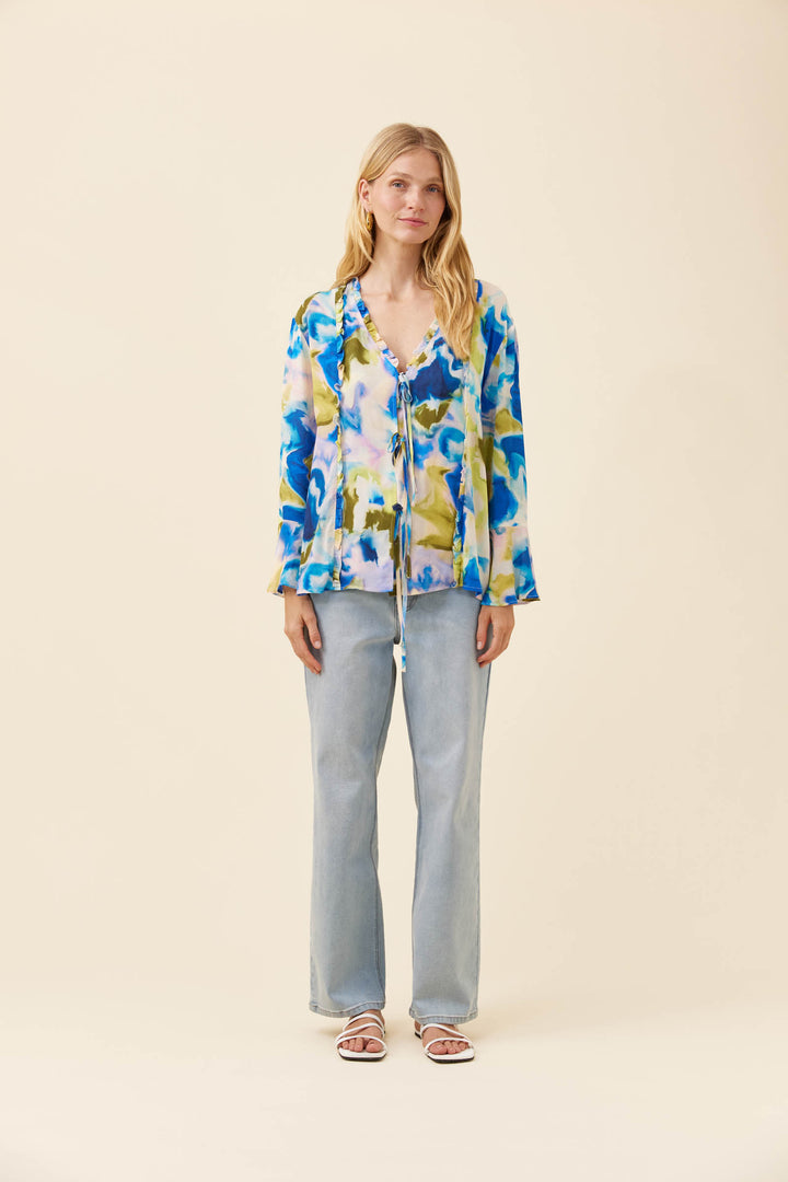 Isle of Mine Watercolour Frida Tie Top