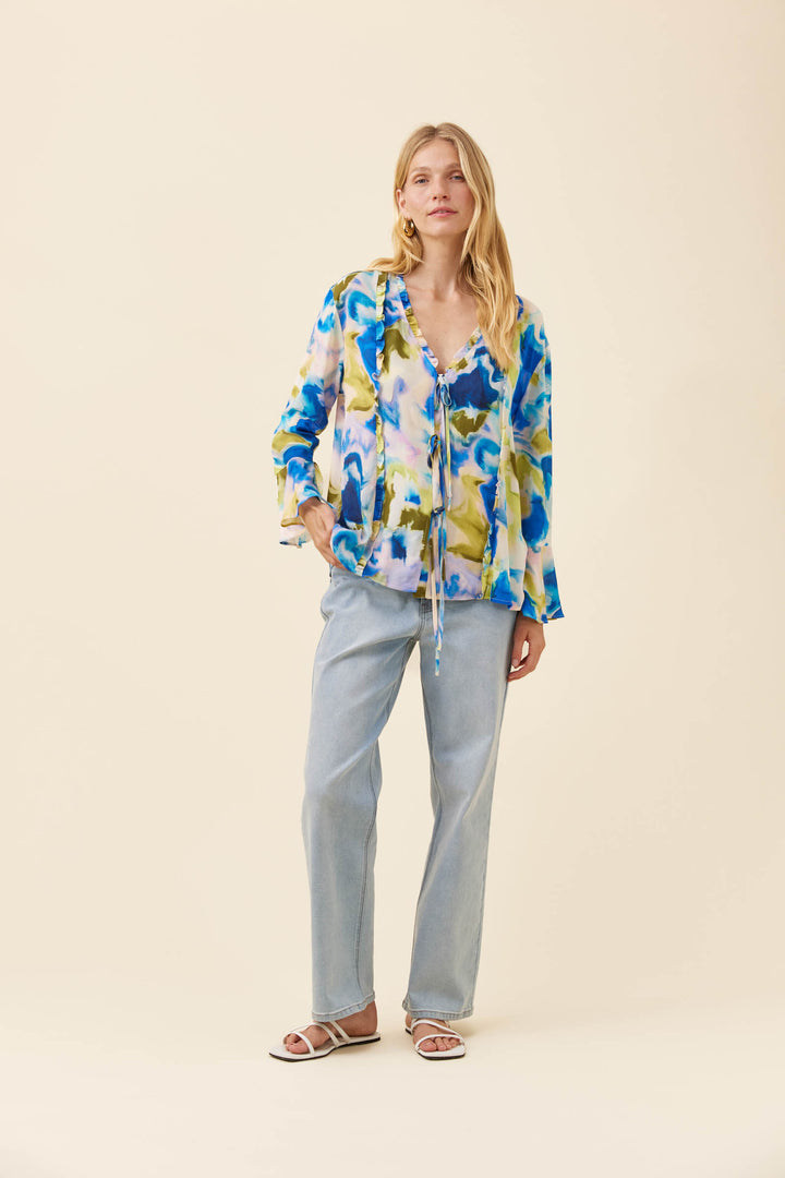 Isle of Mine Watercolour Frida Tie Top
