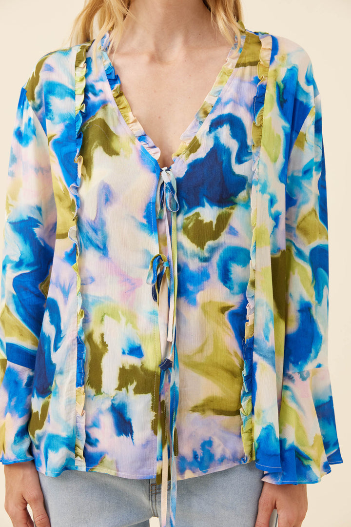Isle of Mine Watercolour Frida Tie Top