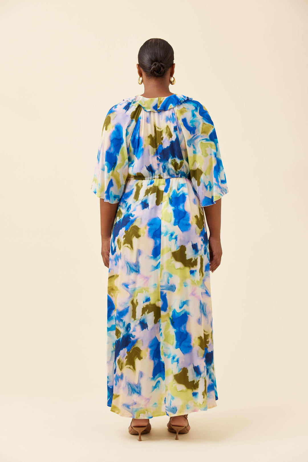 Isle of Mine Watercolour Frida Frill Maxi Dress
