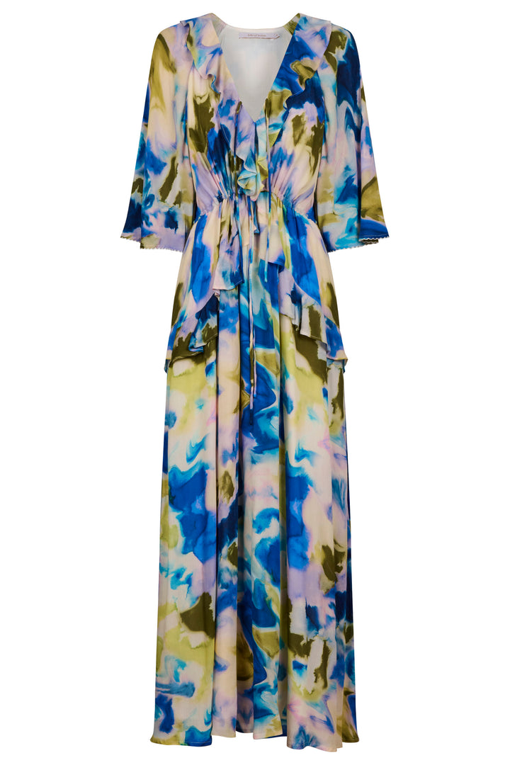 Isle of Mine Watercolour Frida Frill Maxi Dress