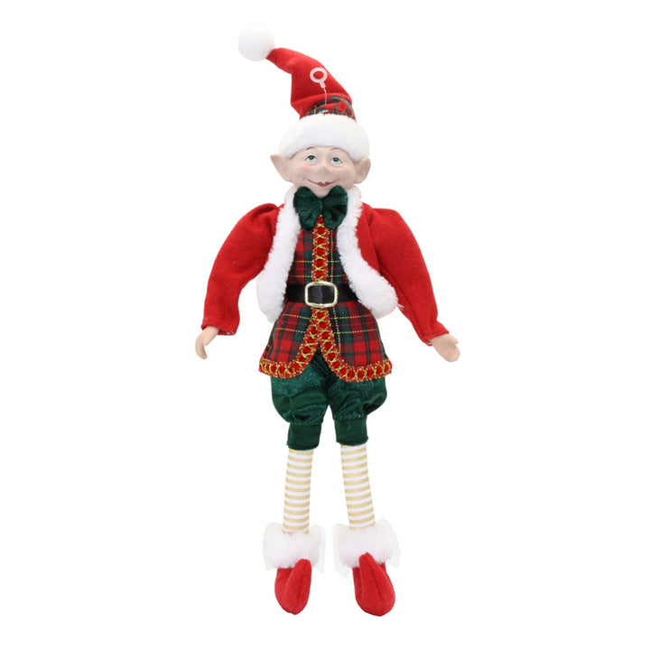 45cm Red Tartan Elf