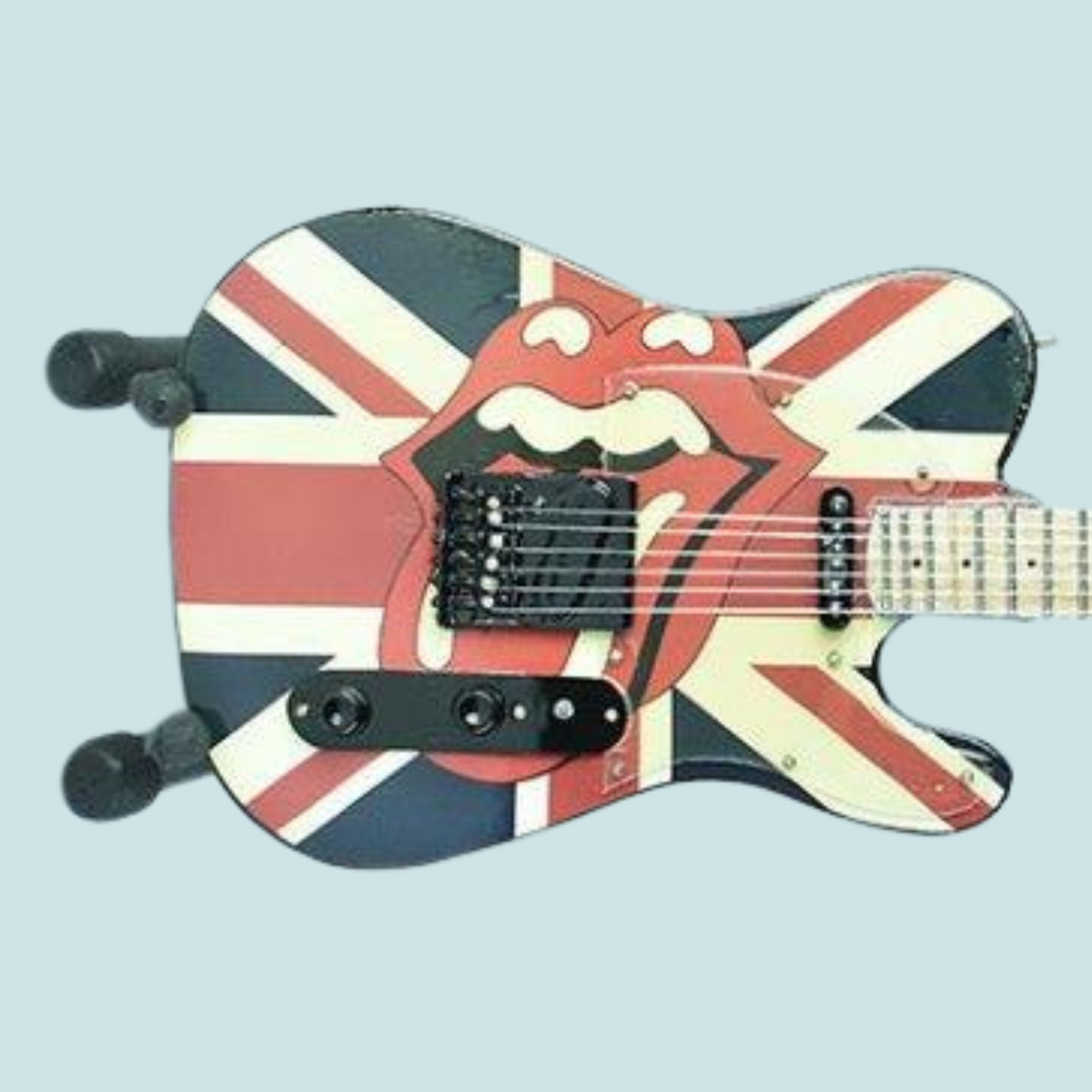 Miniature Guitar Rolling Stones & Stand