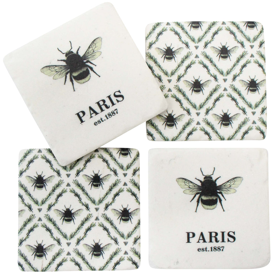 Paris Bee Black & White Coasters