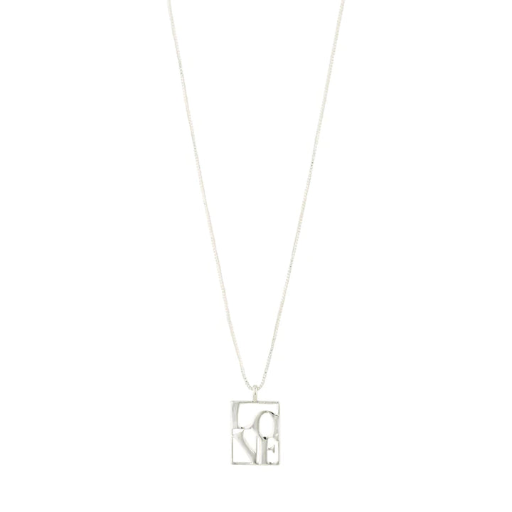 LOVE TAG NECKLACE SILVER - RAPT ONLINE