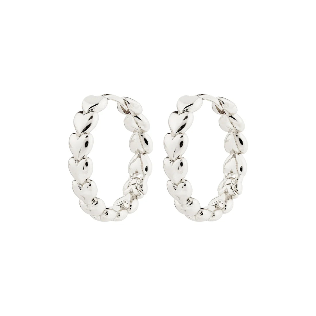 Pilgrim Maeve Heart Earrings Silver