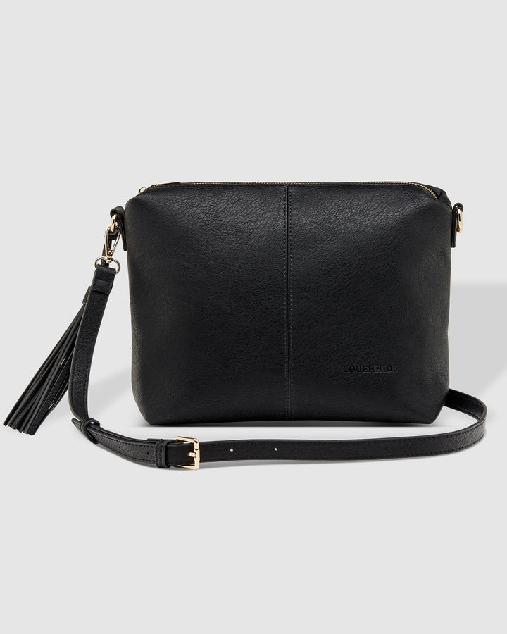 BLACK STRIPE DAISY BAG