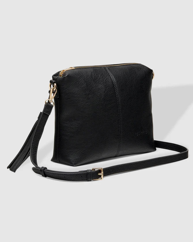 BLACK STRIPE DAISY BAG