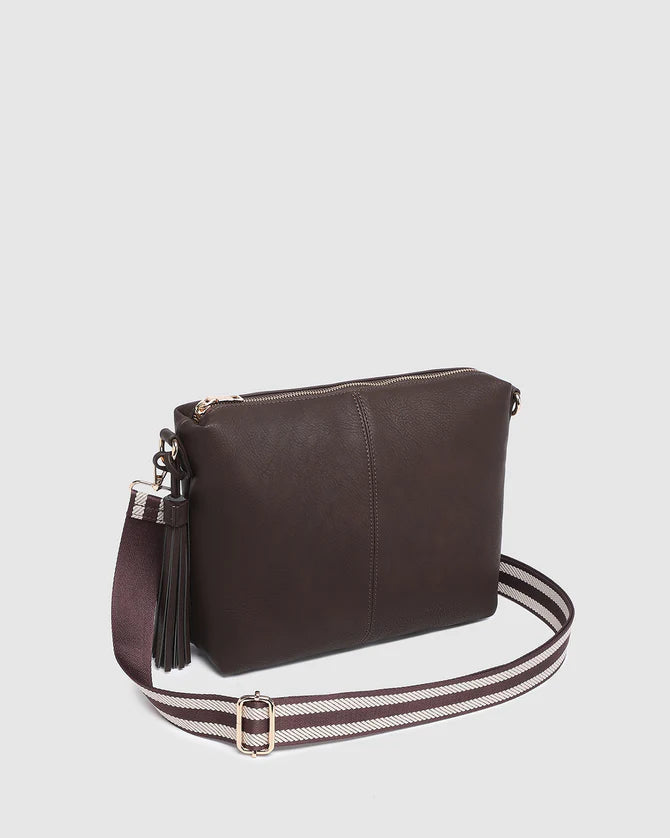 Louenhide Stripe Chocolate Daisy Crossbody Bag