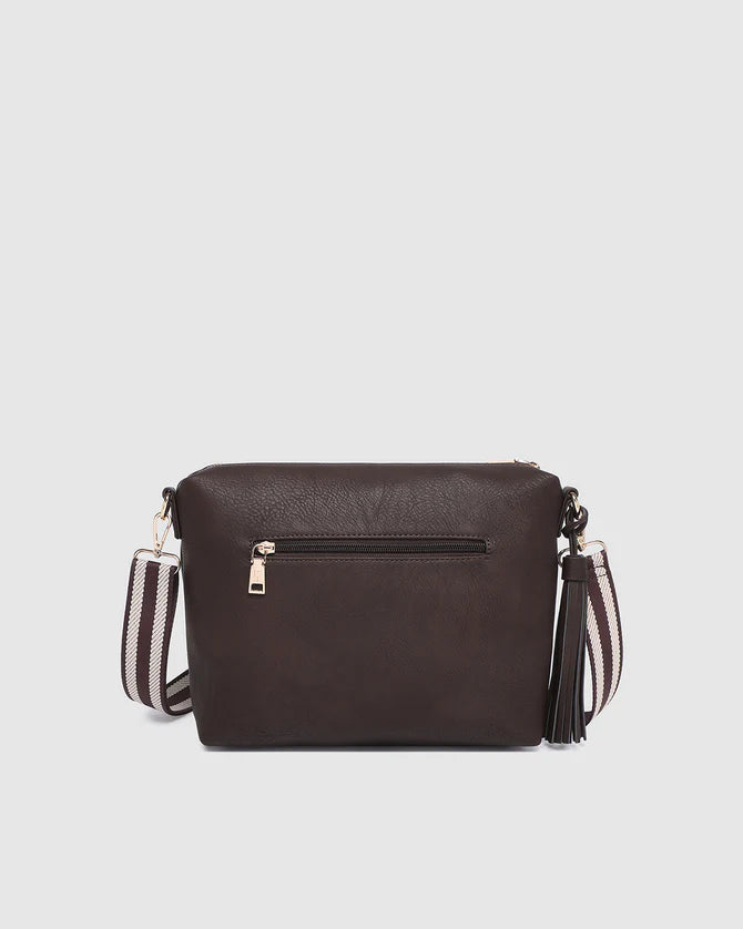 Louenhide Stripe Chocolate Daisy Crossbody Bag