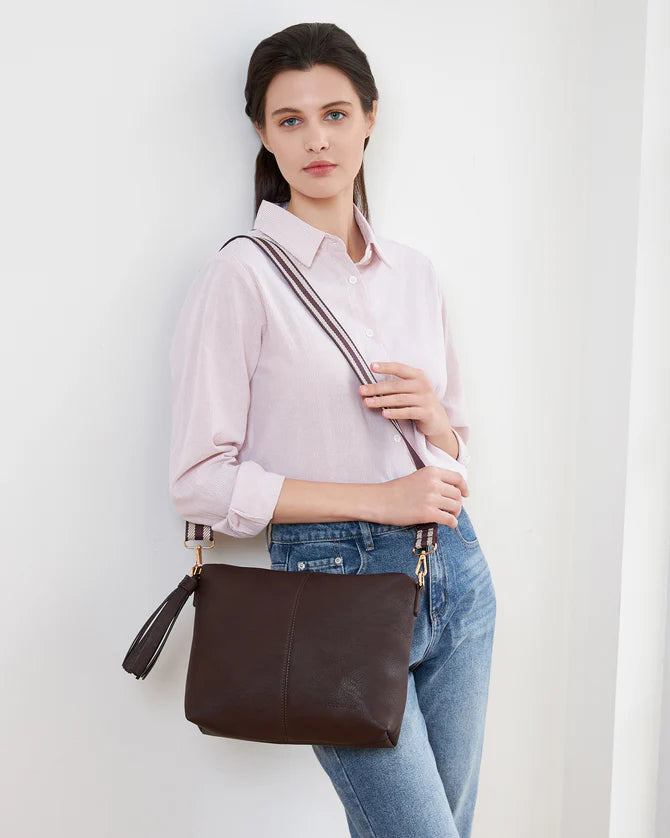 Louenhide Stripe Chocolate Daisy Crossbody Bag