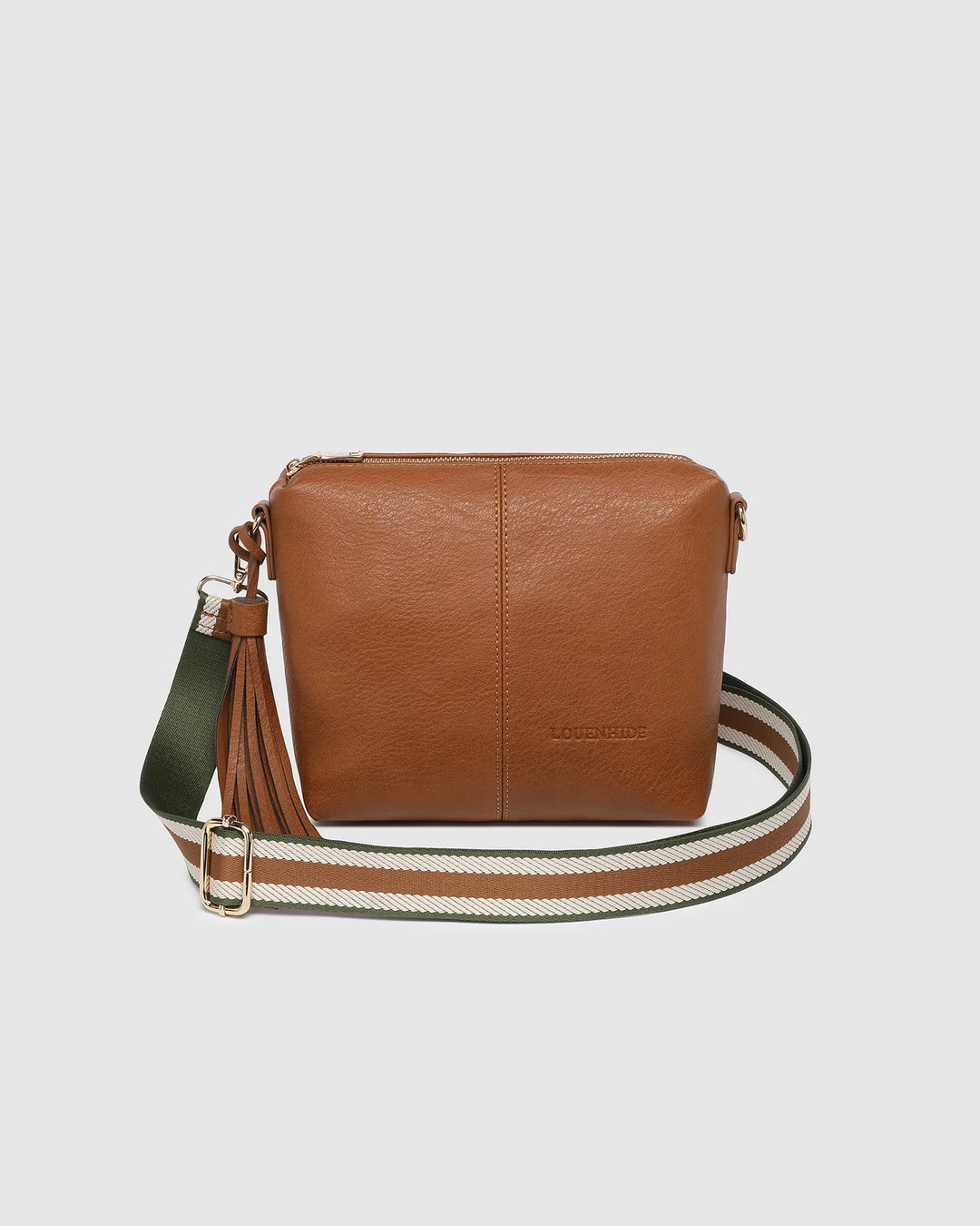 TAN KASEY STRIPE CRSSBODY BAG