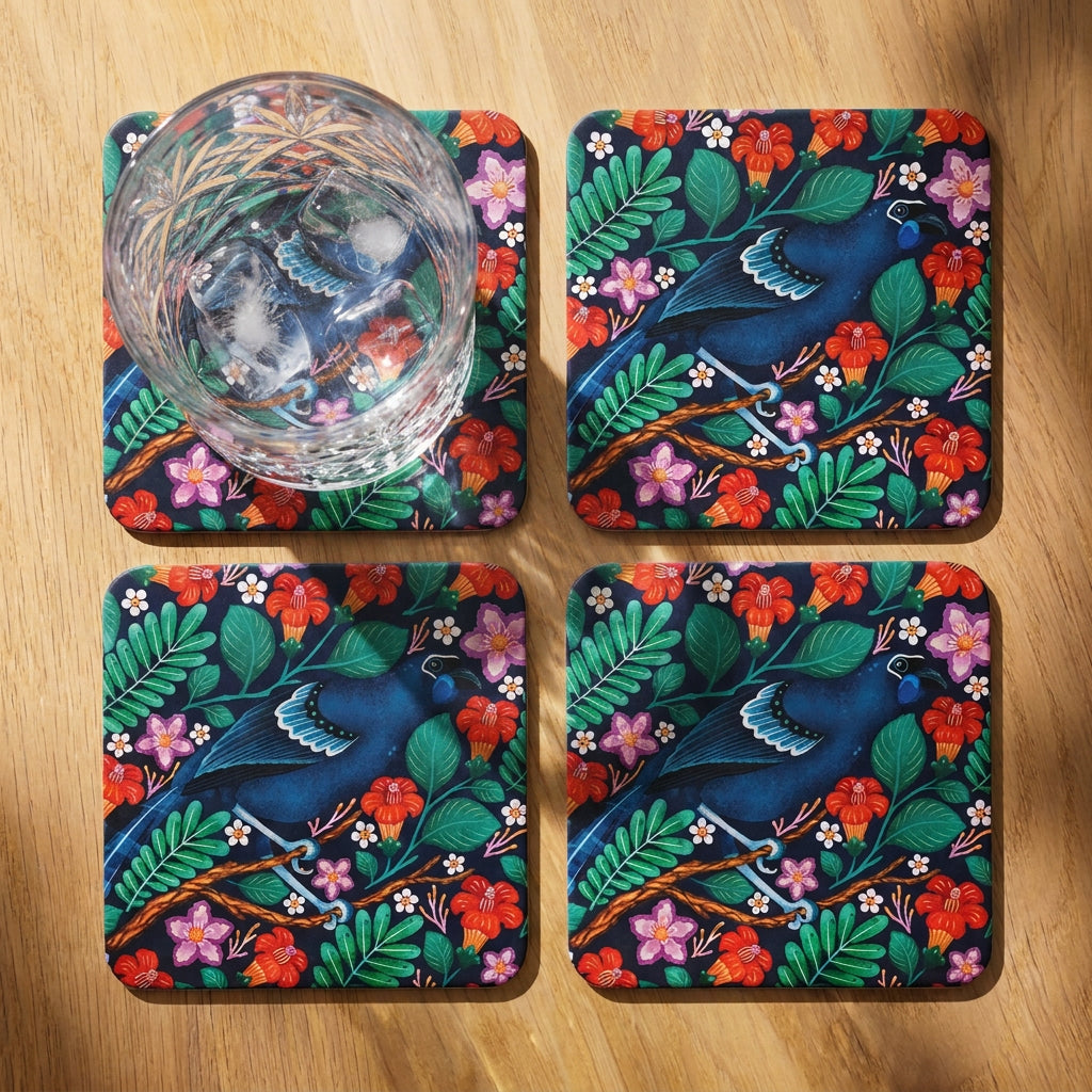 Catherine Marion Kōkako Set of 4 Boxed Coasters