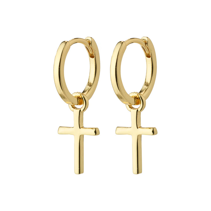 Pilgrim Daisy Cross Earrings Silver