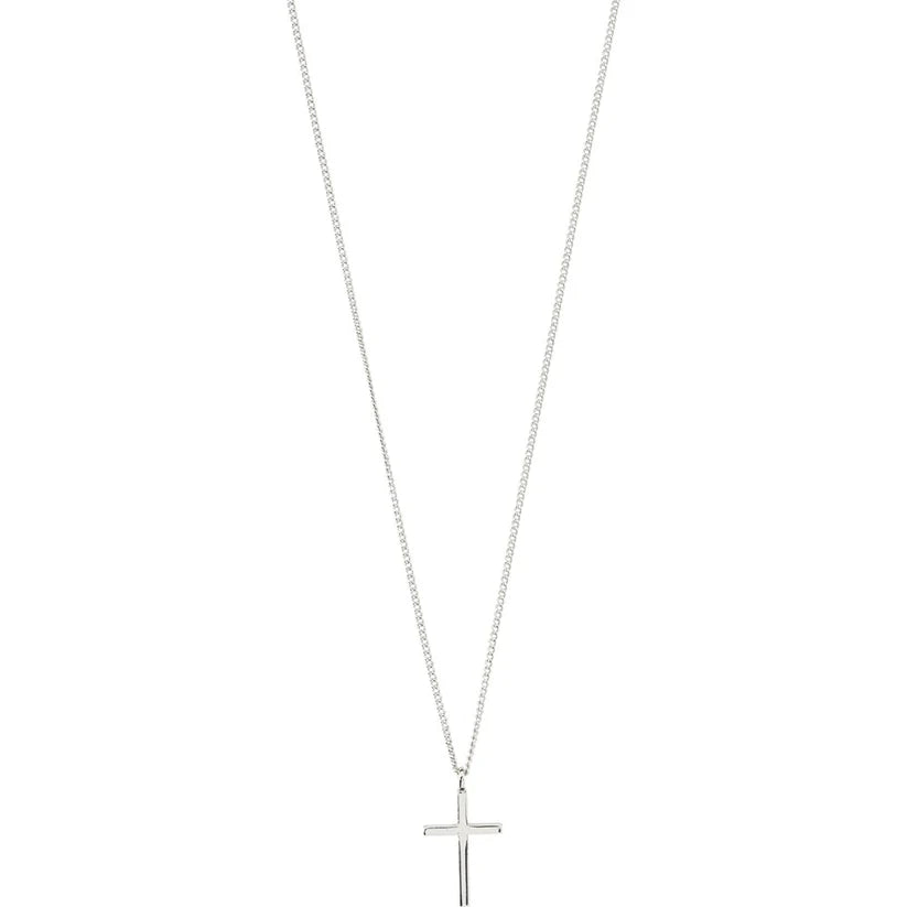 Pilgrim Daisy Cross Necklace Silver