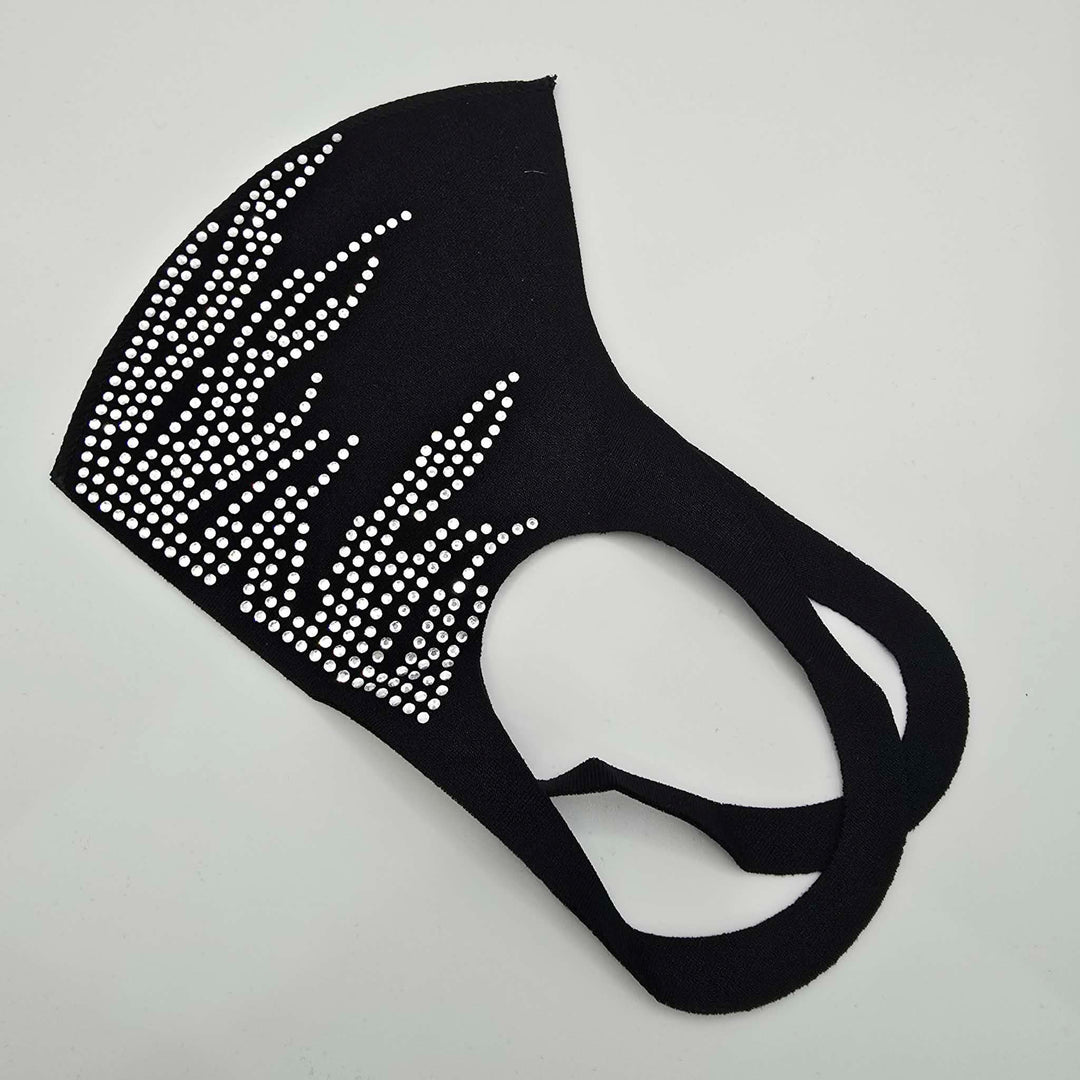 Lines Diamante Stretch Face Mask