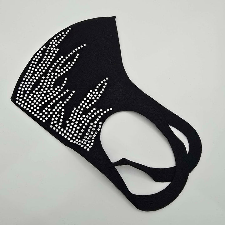 Lines Diamante Stretch Face Mask