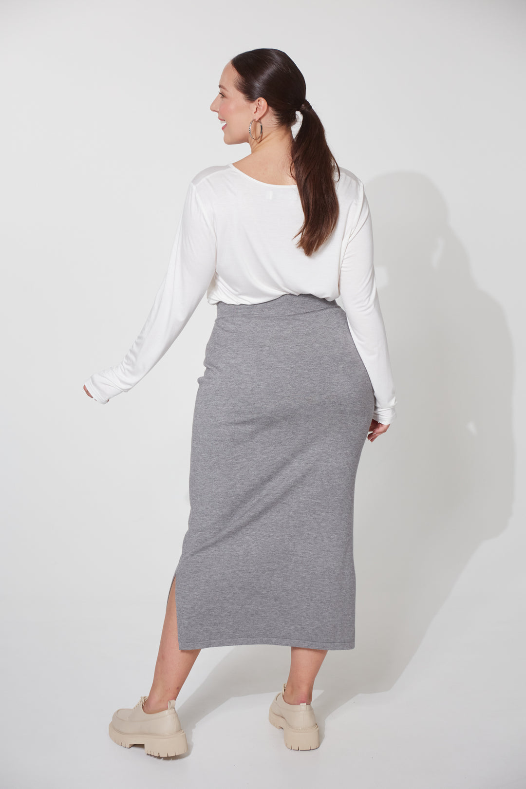 GREY NIKOLAI KNIT SKIRT - RAPT ONLINE