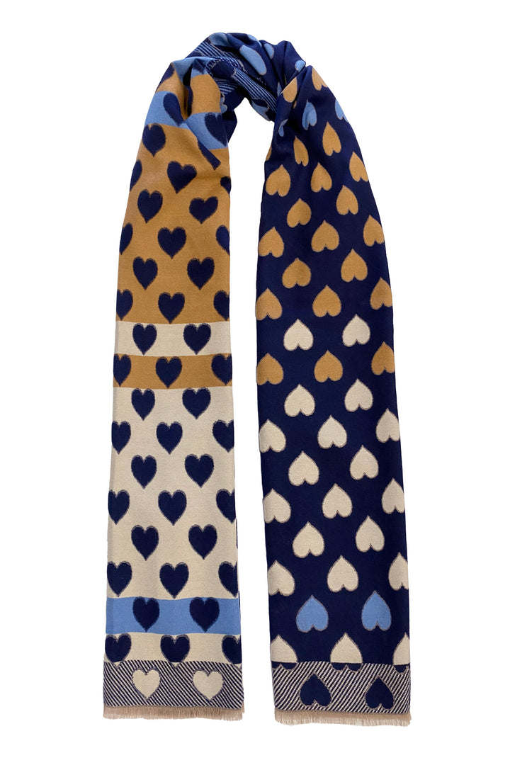 Denim Blue Heart Savoie Scarf