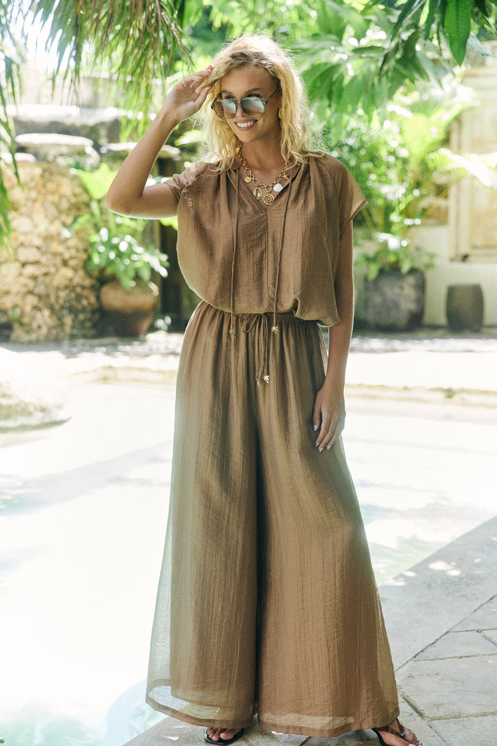 Haven Wheat Kenya Palazzo Pant - RAPT ONLINE