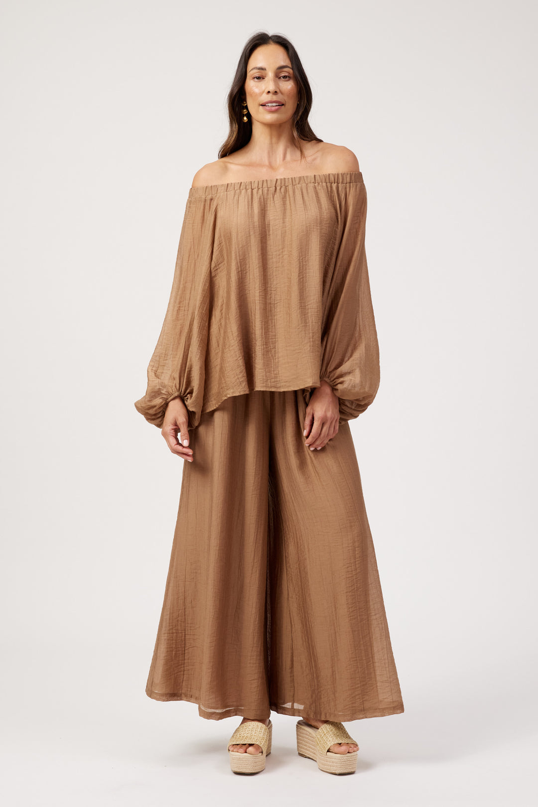 Haven Wheat Kenya Off Shoulder Top