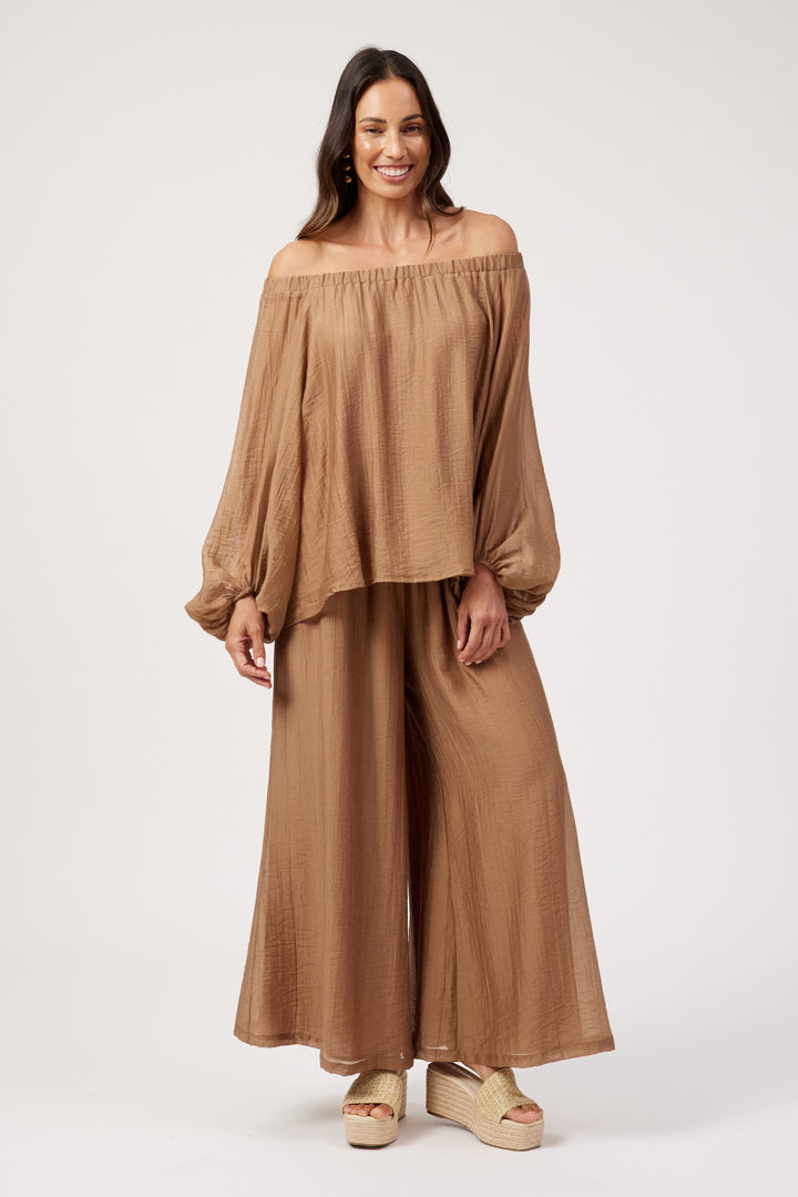 Haven Wheat Kenya Off Shoulder Top