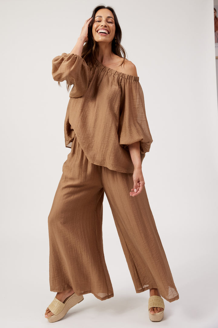 Haven Wheat Kenya Off Shoulder Top