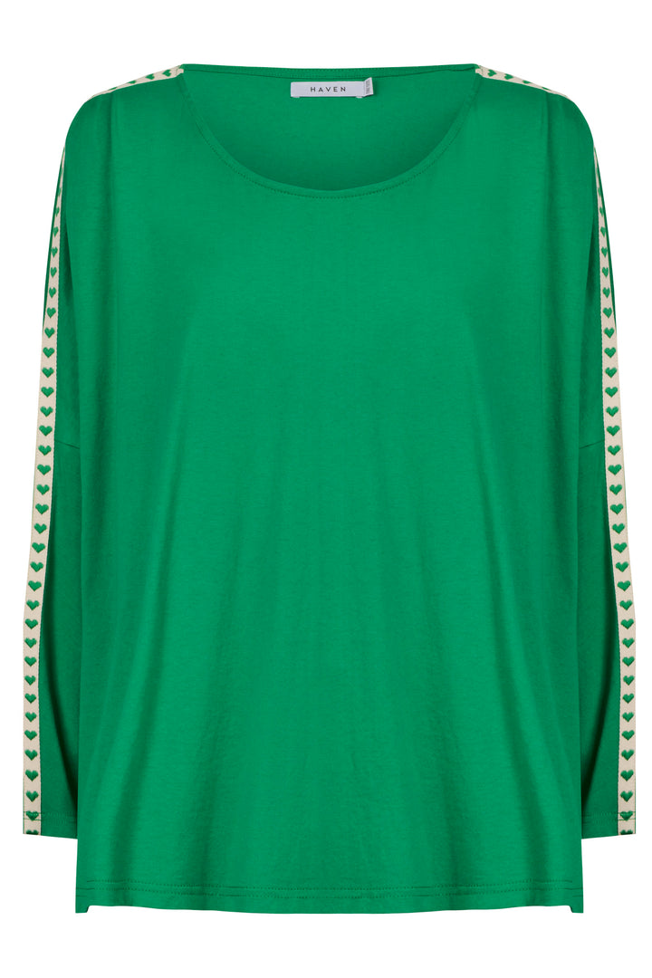 Haven Apple Green Elba Heart Long Sleeve Tee