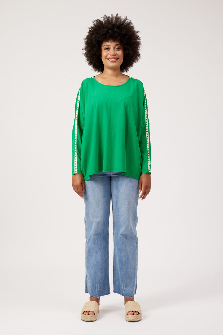Haven Apple Green Elba Heart Long Sleeve Tee