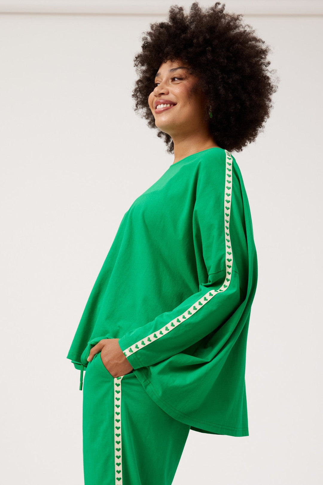 Haven Apple Green Elba Heart Long Sleeve Tee