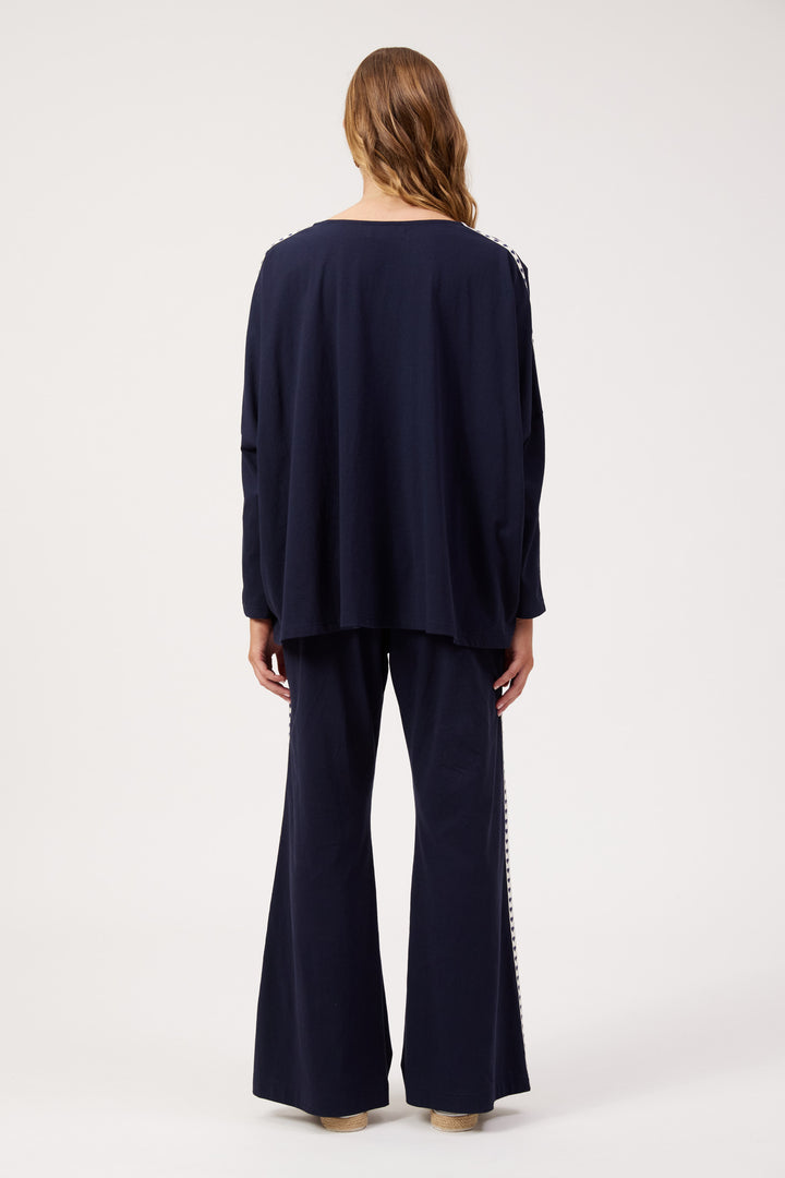 Haven Navy Elba Heart Pant