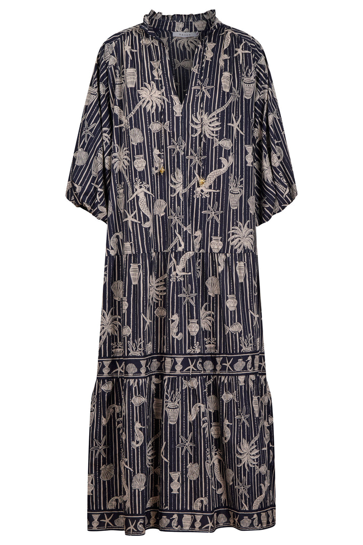 Haven Sea Blue Crete Tiered Dress