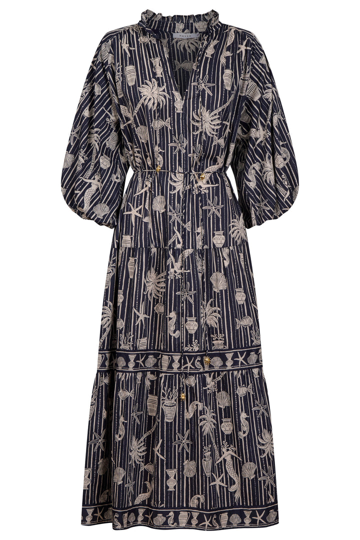 Haven Sea Blue Crete Tiered Dress