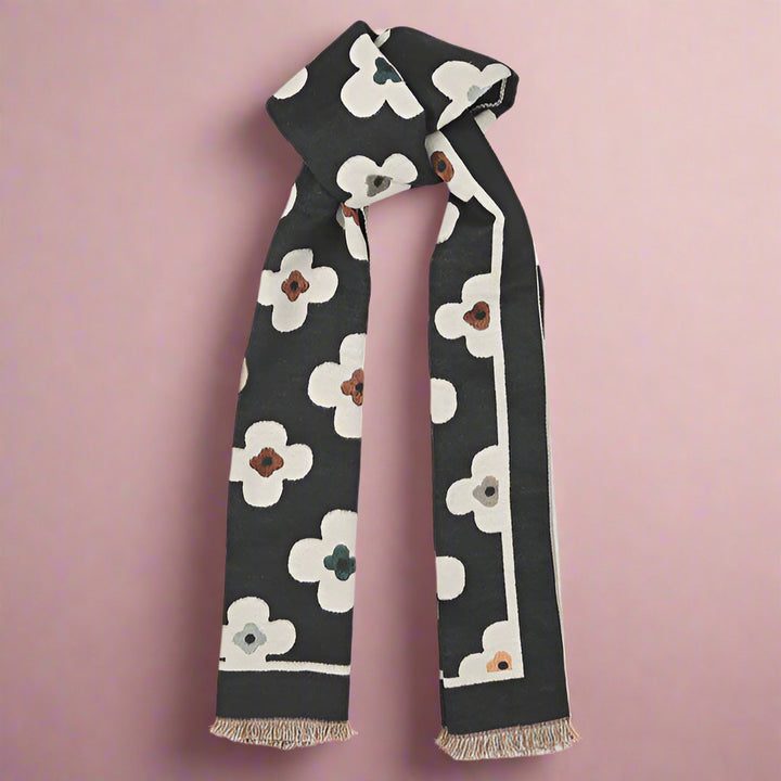 BLACK DOUBLE SIDED SCARF