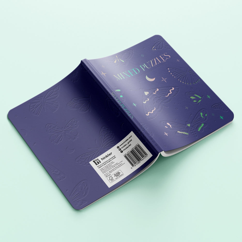 Hinkler Faux Leather Mixed Puzzles Book with purple faux leather cover - image 2