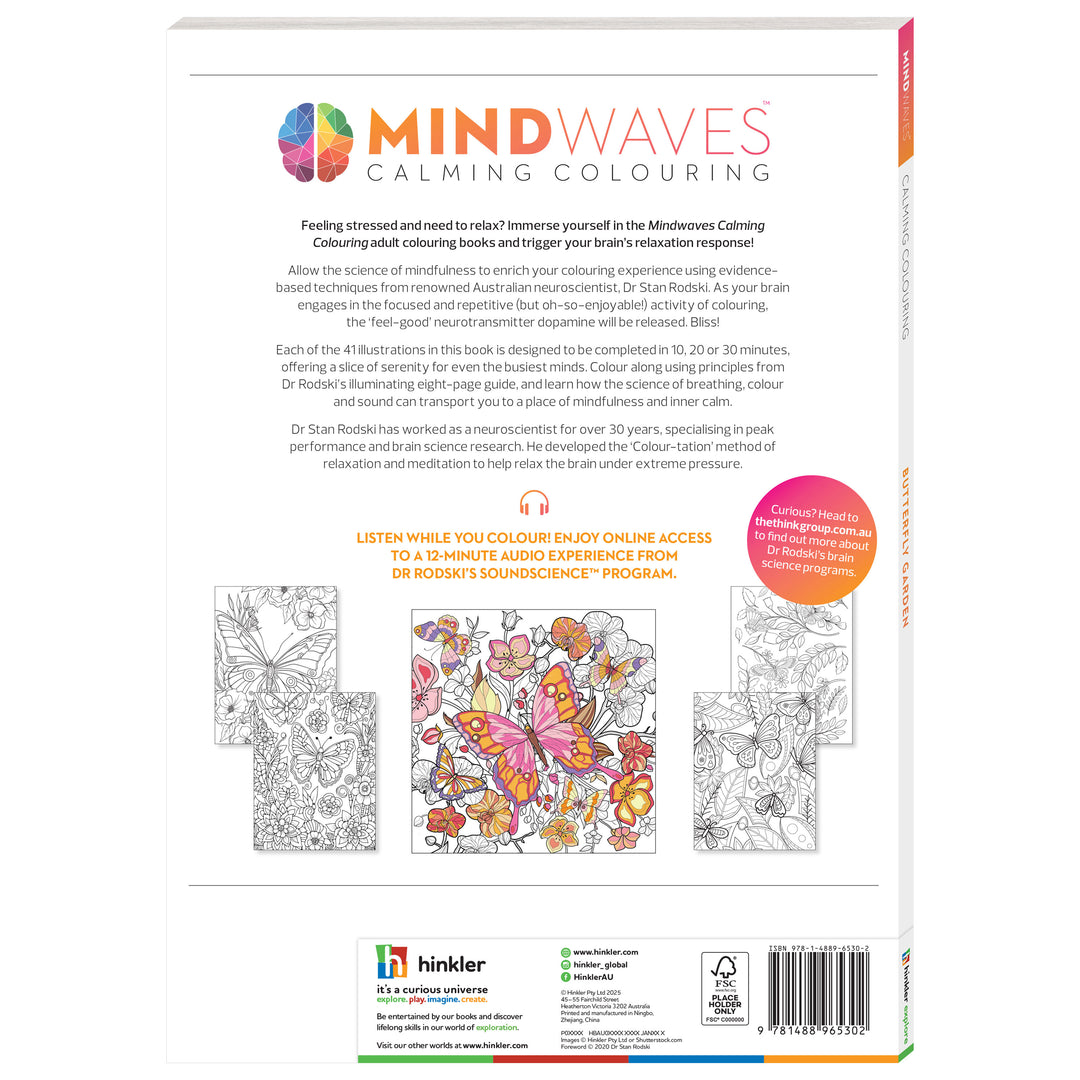 Hinkler Mindwaves Butterfly Garden Colouring Book