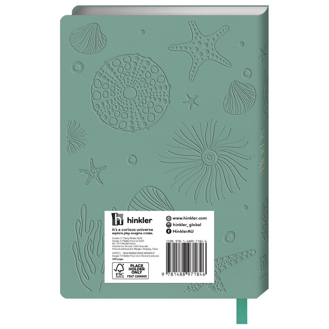 Hinkler Faux Leather Sudoku Puzzle Book in sage green - view 4