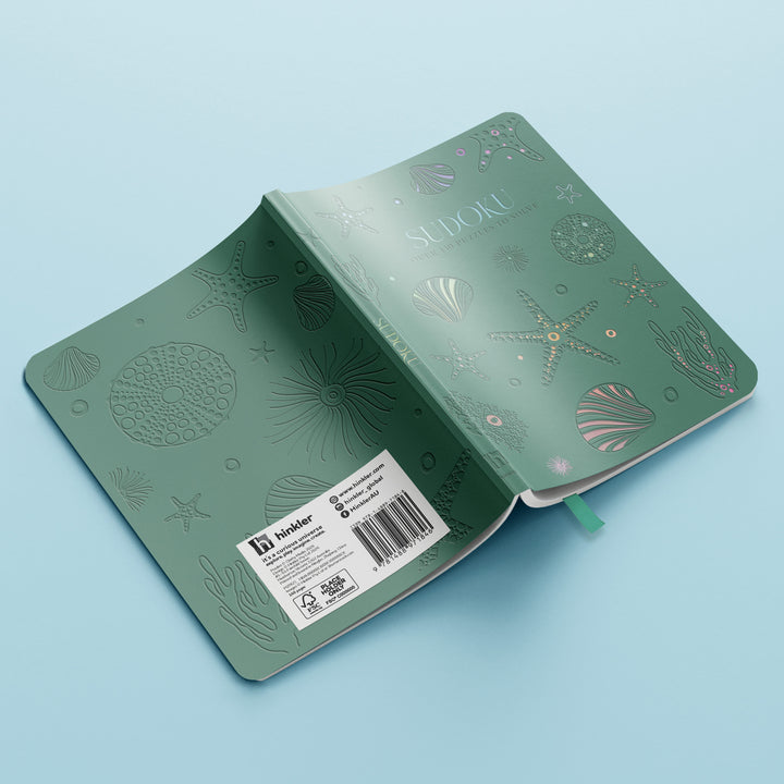 Hinkler Faux Leather Sudoku Puzzle Book in sage green - view 5